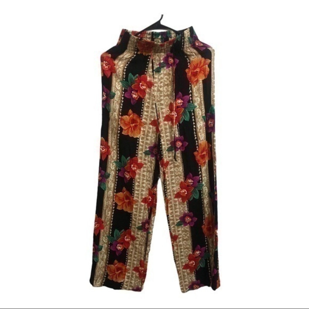 Vintage GSL Floral Multicolored Beach Pant Size S